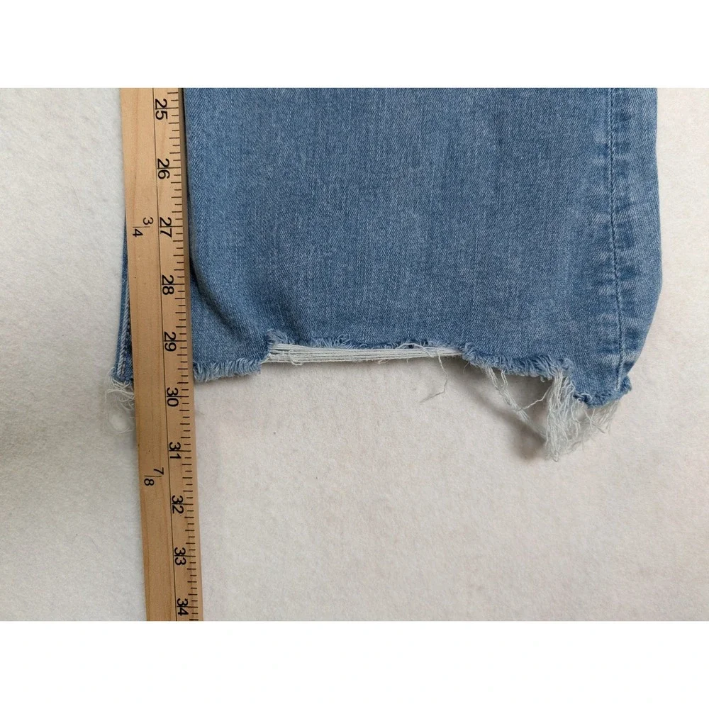 American Eagle Womens Jeans 0 Super Hi Rise Flare Distressed Blue